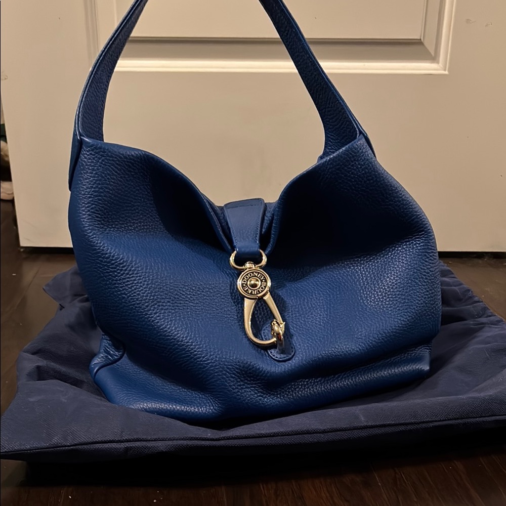 Dooney & Bourke Blue Shoulder Bag with Silver Detail